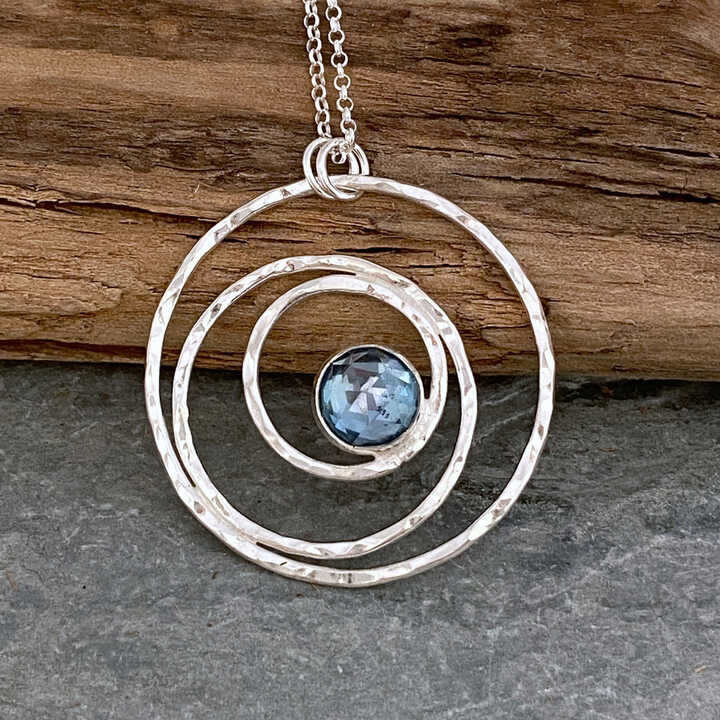 Silver hot sale topaz pendant