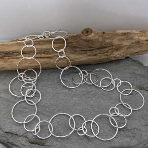 This is a picture of a hammered silver chain necklace