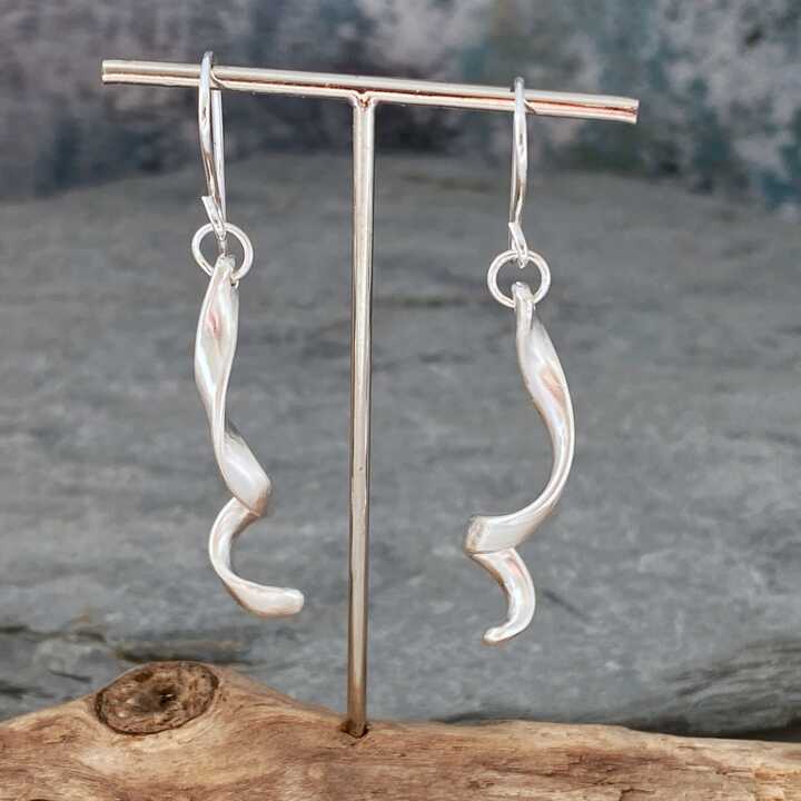 Handmade Sterling Silver Twisted selling Wire Earrings