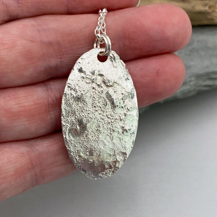 Larimar and silver beach pendant 3