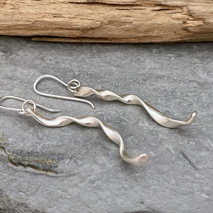 Handmade Sterling Silver Twisted discount Wire Earrings