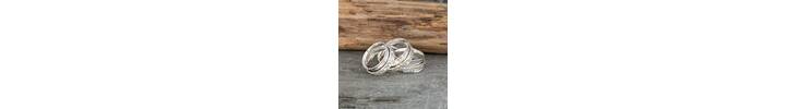 Silver spinner ring with bubbles pattern 2