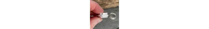 Silver spinner ring with bubbles pattern 3