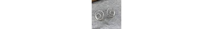 Eccentric circles silver stud earrings 3