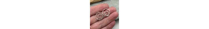 Eccentric circles silver stud earrings 4