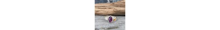 Purple and yellow sapphire ring