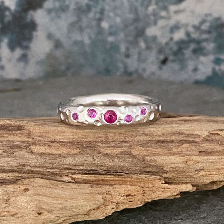 Pink sapphire bubbles ring 4