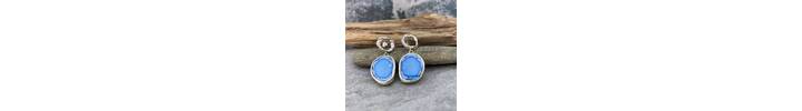 Turquoise and organic silver earrings 4