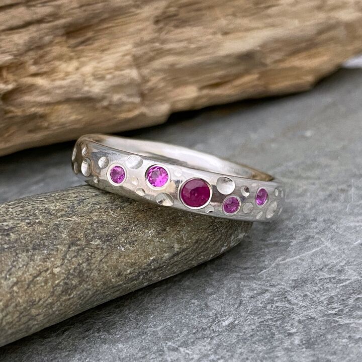 Pink sapphire bubbles ring 2