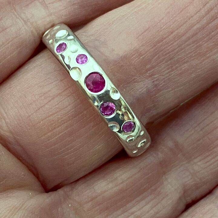 Pink sapphire bubbles ring 3