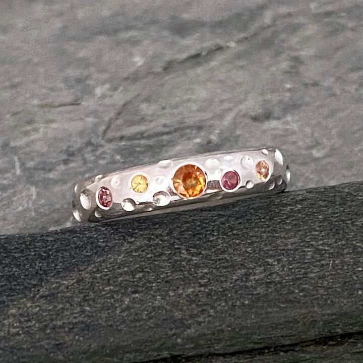 Orange and yellow Sapphire ring