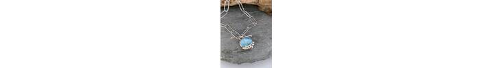 Larimar paper clips necklace 4