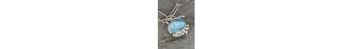 Larimar paper clips necklace