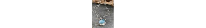 Larimar paper clips necklace 2