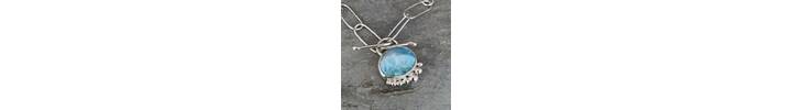 Larimar paper clips necklace 3