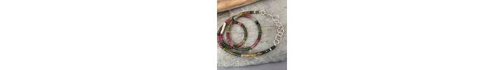 Tourmaline and bubbles bead necklace 4