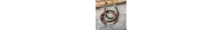 Tourmaline and bubbles bead necklace