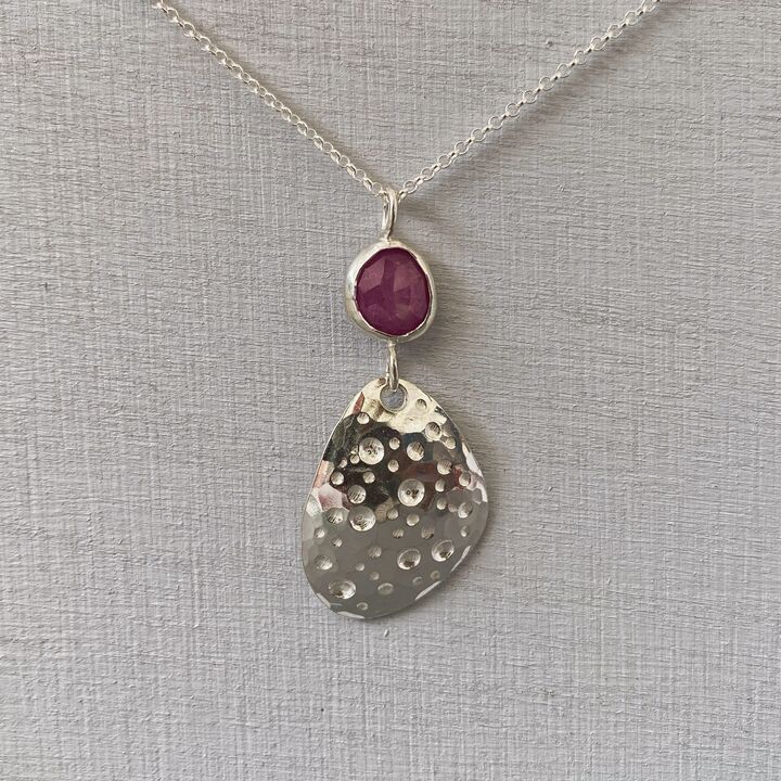 Ruby and silver necklace 3