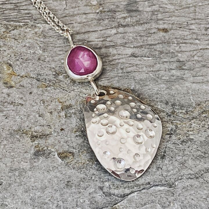 Ruby and silver necklace 2