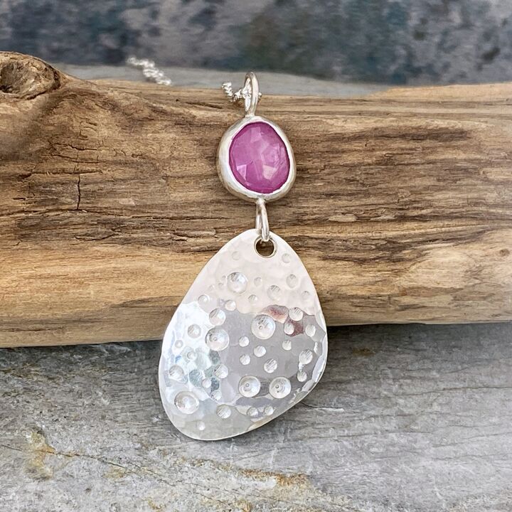 Ruby and silver necklace