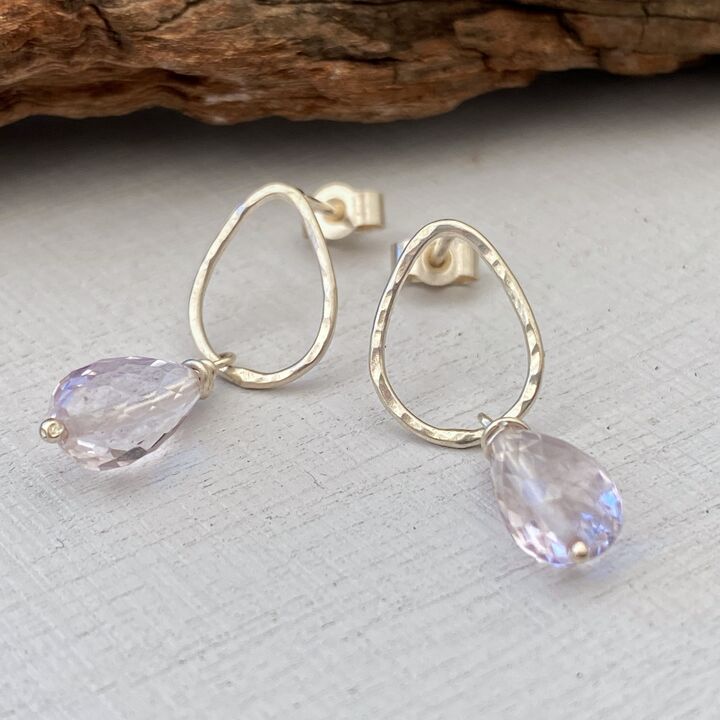 Silver teardrop stud earrings 4