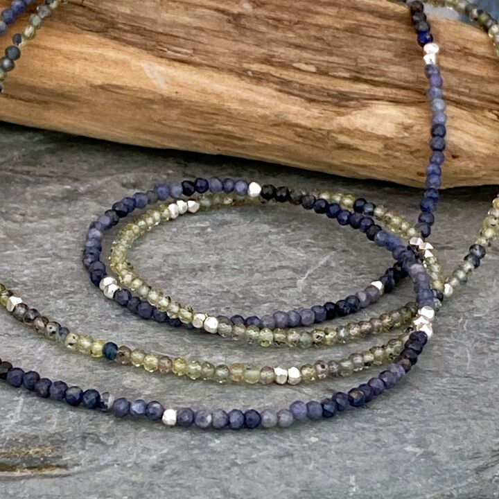 Delicate blue sapphire necklace