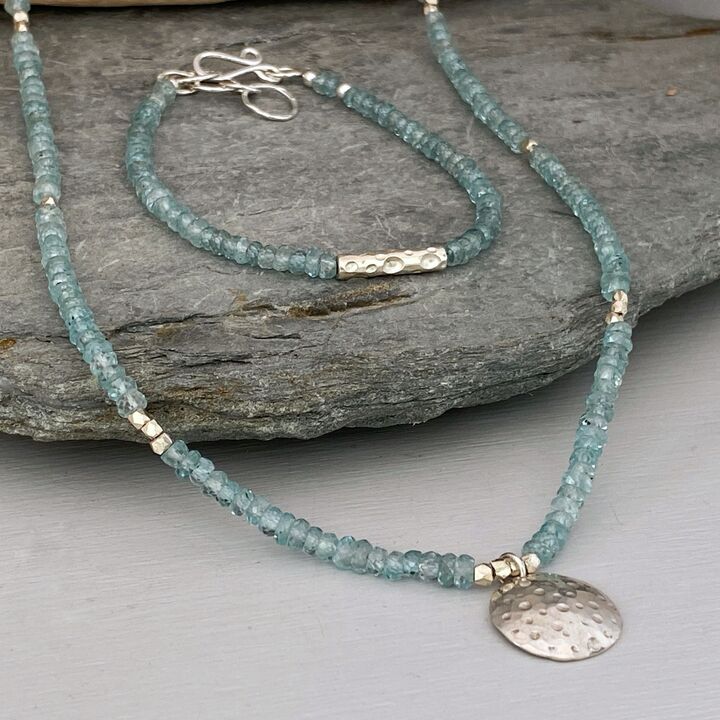 Blue zircon necklace  4