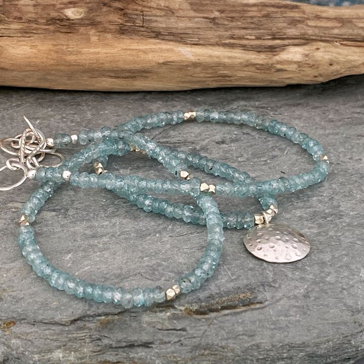 Blue zircon necklace 