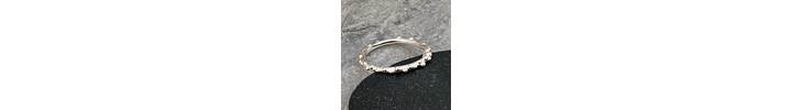 Thin silver ring band with tiny bubbles 2