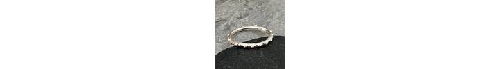 Thin silver ring band with tiny bubbles 3