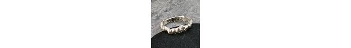 One of a kind organic silver ring