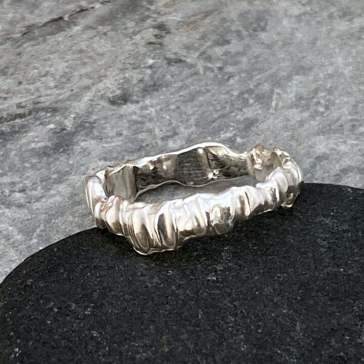 One of a kind organic silver ring 8