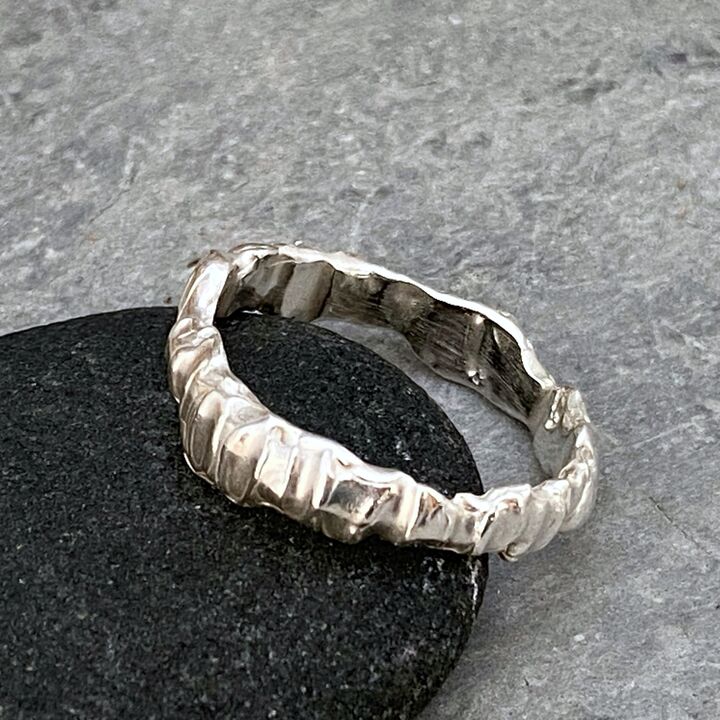 One of a kind organic silver ring 7