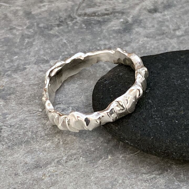 One of a kind organic silver ring 6