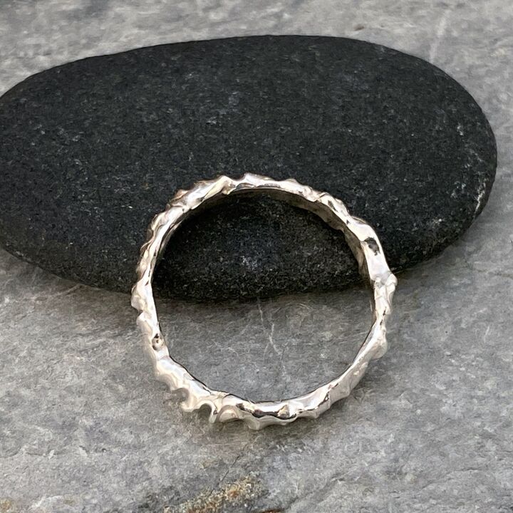 One of a kind organic silver ring 5