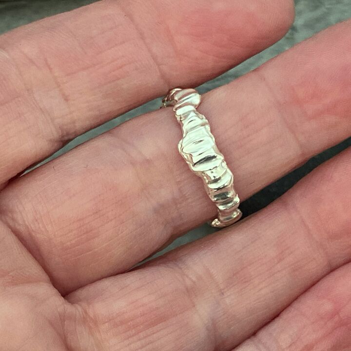 One of a kind organic silver ring 4