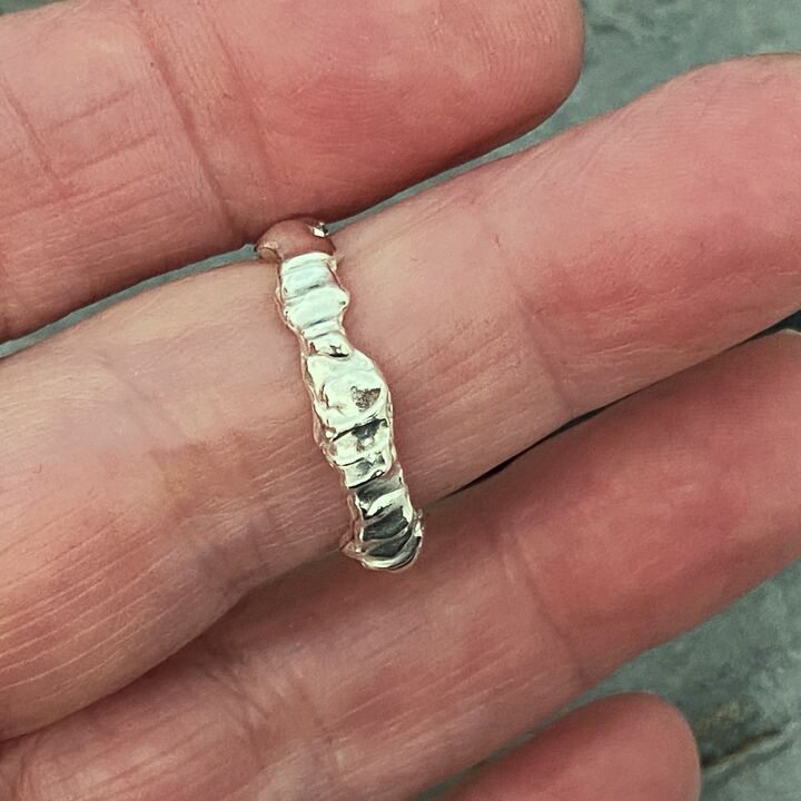 One of a kind organic silver ring 3