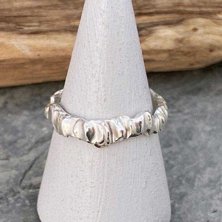 One of a kind organic silver ring 2