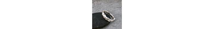 Organic molten silver ring band 2