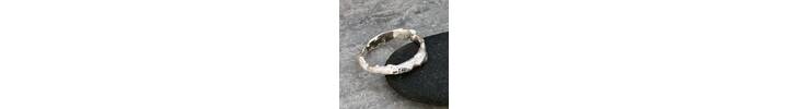 Organic molten silver ring band 3