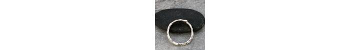 Organic molten silver ring band 4