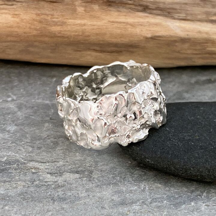 Wide silver ring band 3