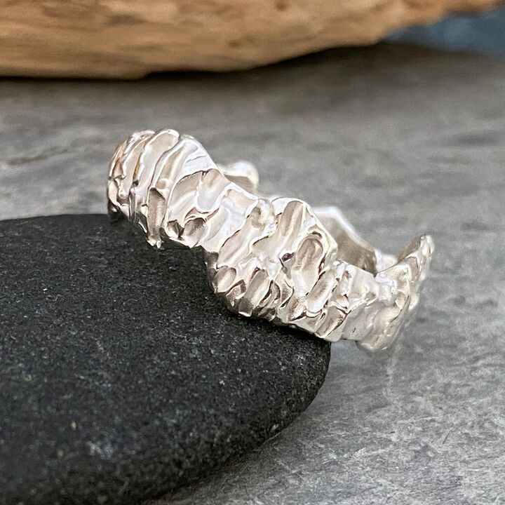 Chunky organic textured ring band