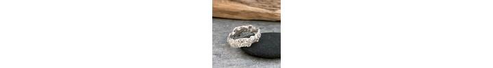 Chunky organic textured ring band 8