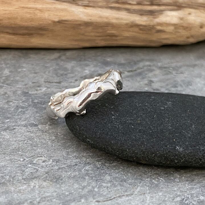 Silver waves ring 6