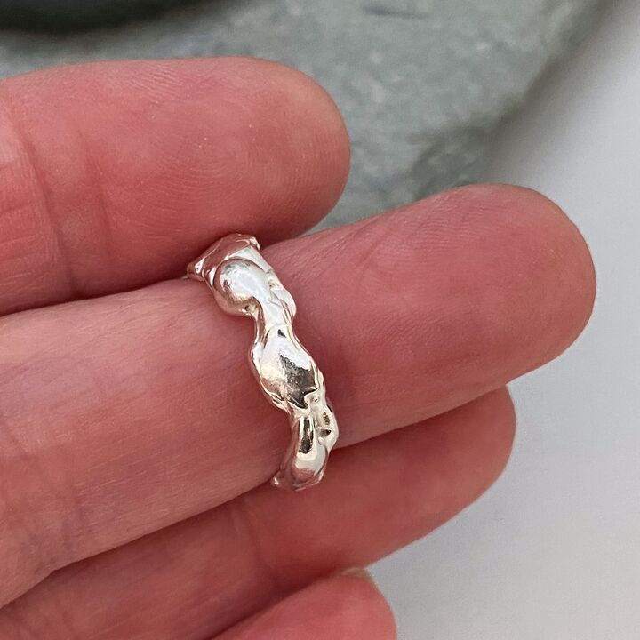 Silver waves ring 3