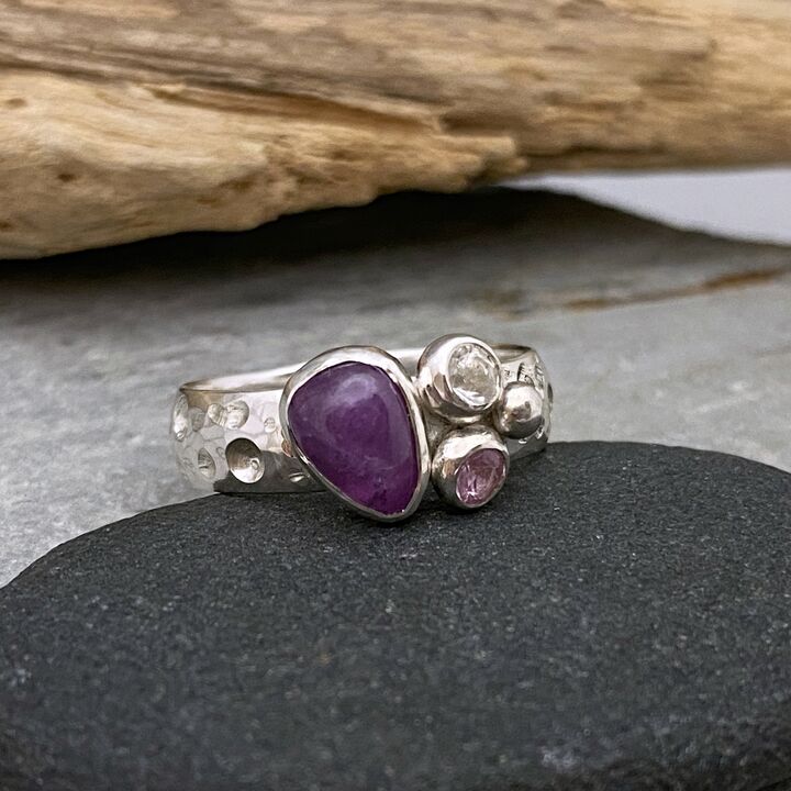 Purple and pink sapphire ring 4