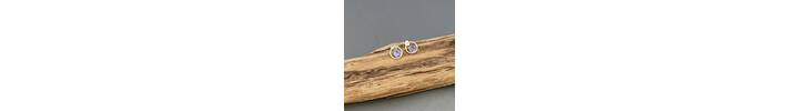 Small Tanzanite and silver circle earrings 5