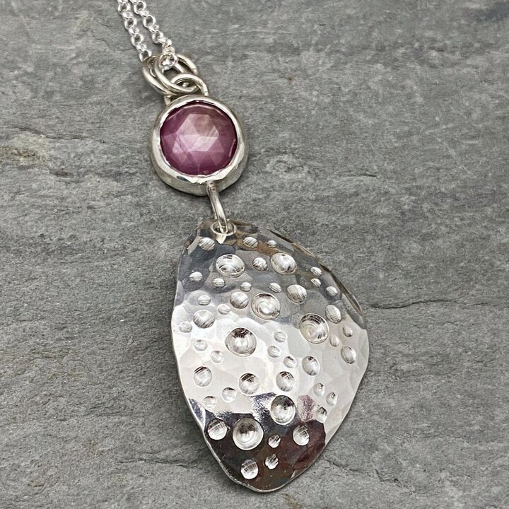 Rosecut Ruby bubbles pendant