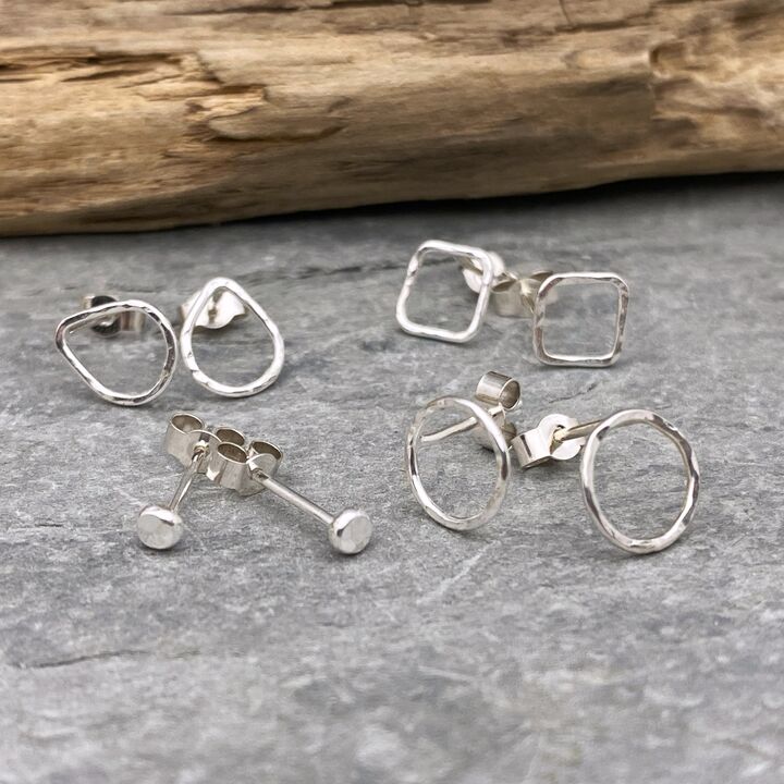 Small silver stud earrings 3